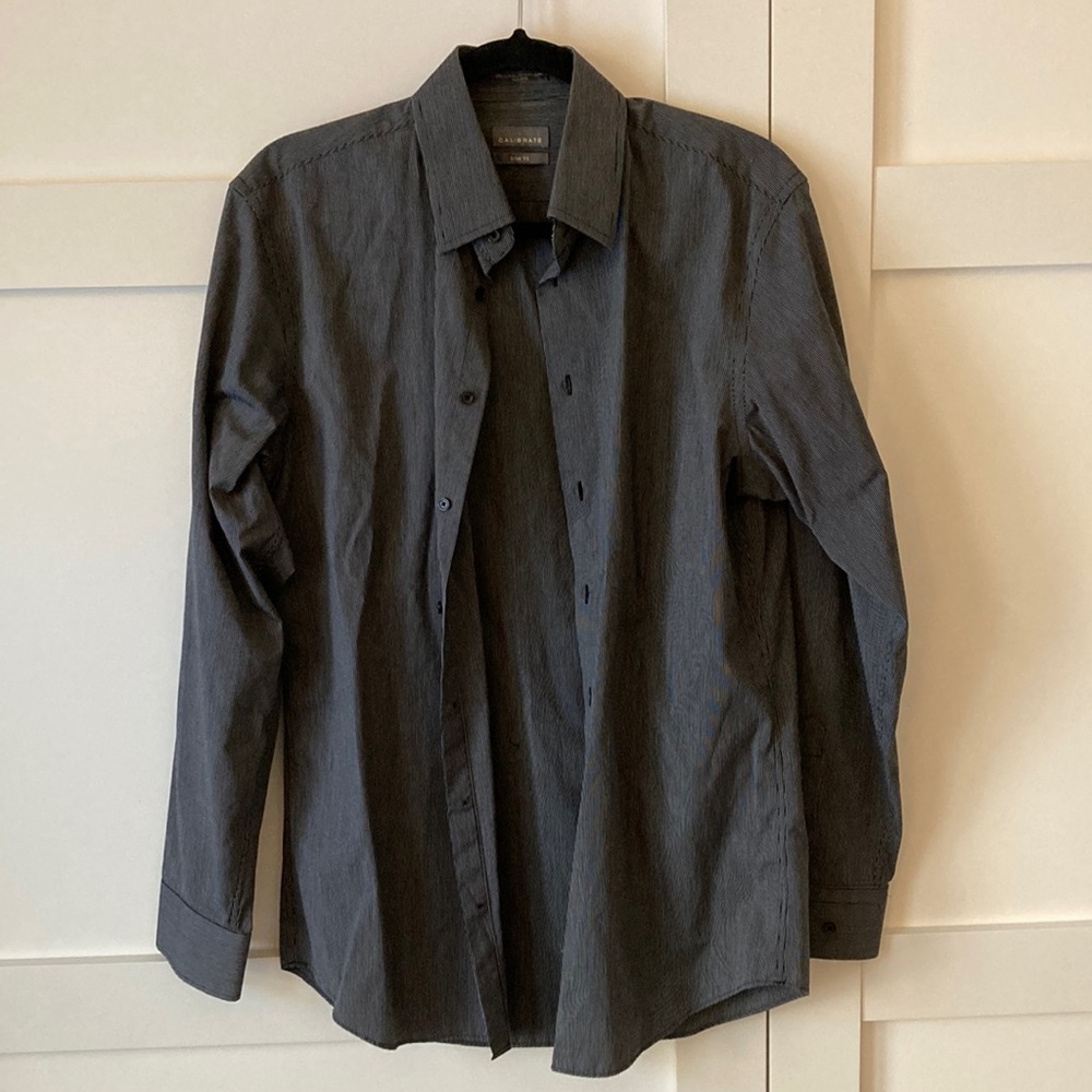 Calibrate Trim Fit Button Up - Size 15 1/2 34-35 - image 1